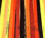Yellow Black Orange Color Antique Striped Fabric - Image 3
