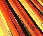Yellow Black Orange Color Antique Striped Fabric - Image 6