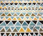 Yellow Blue Watercolor Triangles Patterned Fabric - Image 4