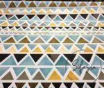 Yellow Blue Watercolor Triangles Patterned Fabric - Image 6