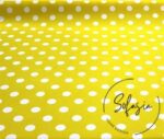 Yellow Color Fabric with White Polka Dots - Image 5