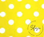 Yellow Color Fabric with White Polka Dots - Image 6