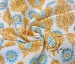 Yellow Damask Patterned Drapery and Upholstery Fabric