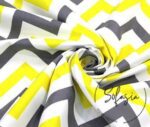 Yellow Gray Color Zigzag Patterned Curtain and Sofa Fabric - Image 3