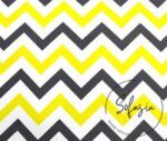 Yellow Gray Color Zigzag Patterned Curtain and Sofa Fabric