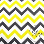 Yellow Gray Color Zigzag Patterned Curtain and Sofa Fabric