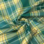 Yellow Green Checked Pattern Fabric