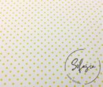 Yellow Small Polka Dot Fabric on White Background