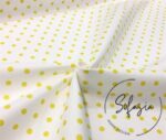 Yellow Small Polka Dot Fabric on White Background - Image 4