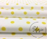 Yellow Small Polka Dot Fabric on White Background - Image 6