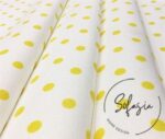 Yellow Small Polka Dot Fabric on White Background - Image 7