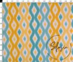 Yellow Turquoise Ikat Patterned Sofa Fabric