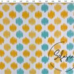 Yellow Turquoise Ikat Sofa Fabric