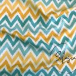 Yellow Turquoise Zigzag Sofa Fabric
