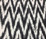 Zigzag Ikat Black White Sofa and Curtain Fabric - Image 3