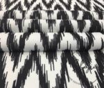 Zigzag Ikat Black White Sofa and Curtain Fabric - Image 6