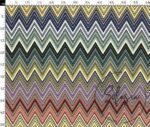 Zigzag Patterned Fabric with Vibrant Color Transition