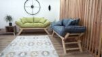 Wooden Mid Century Modern Outdoor Sofa, Small 2 Seater Couch - Image 2