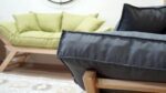 Wooden Mid Century Modern Outdoor Sofa, Small 2 Seater Couch - Image 4