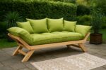 Wooden Mid Century Modern Outdoor Sofa, Small 2 Seater Couch