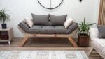 Wooden Japanese Sofa 2 Seater, Small Apt Couch - Image 5