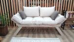 Wooden Japanese Sofa 2 Seater, Small Apt Couch - Image 3