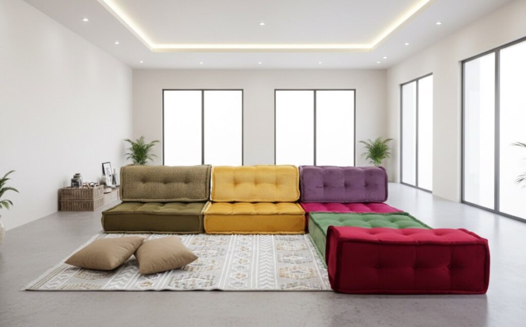 Corner Floor Sofa With Back Support