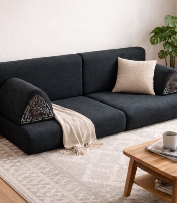 black floor sofa
