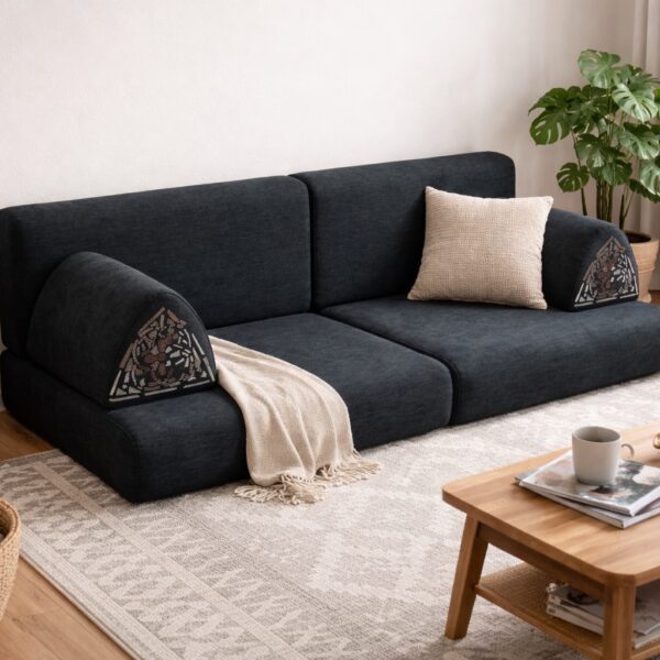 black floor sofa