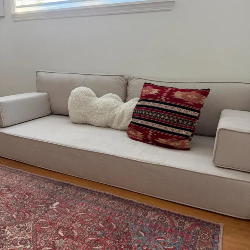 Cream Sectional Floor Sofa Set, U Shaped Cushion Sets photo review