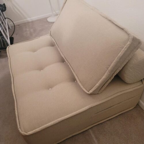 White Linen Modular Floor Couch, Large Floor Cushions photo review
