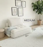 Oversized Floor Cushion, Beige Floor Sitting Sofa - Image 3