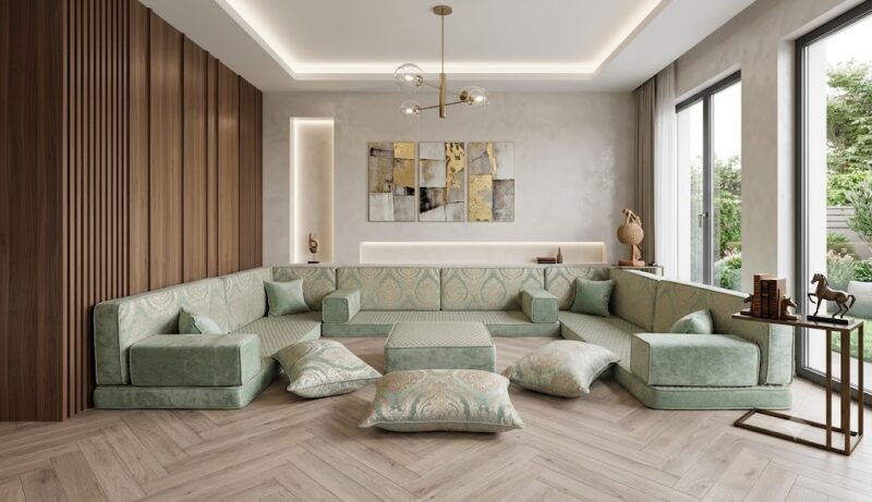 u shaped floor sofa