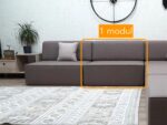 Brown Linen Sectional Sofa L Shaped, Modular Floor Seating - Image 6