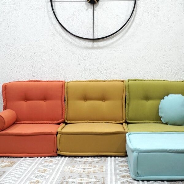 colorful sofa for kids room with soft cushions