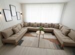 U Shaped Sectional Wooden Sofa