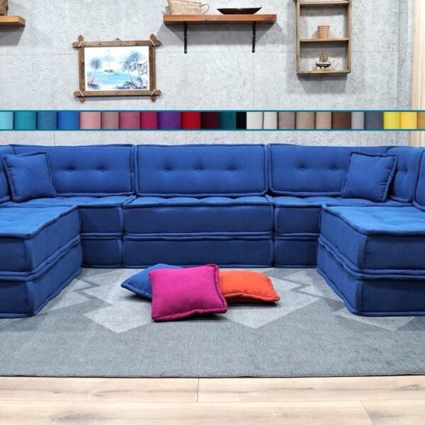 Blue Floor Modular Sofa-1