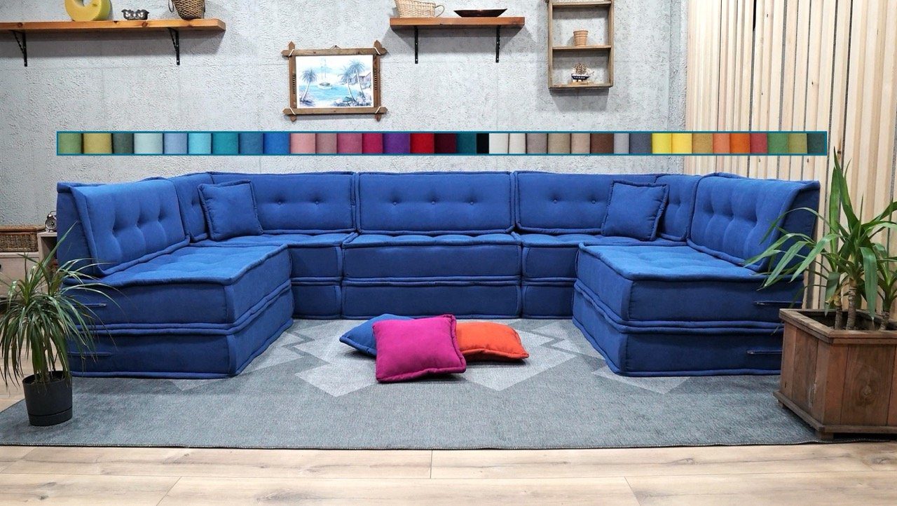 Blue Floor Modular Sofa-1 Blue Floor Modular Sofa-1