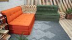 bohemian green couch living room