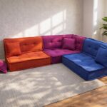 Colorful Sectional Cushion Set (Orange, Pink, Blue)