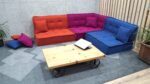 Colorful Sectional Cushion Set (Orange, Pink, Blue) - Image 3