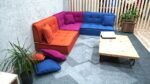Colorful Sectional Cushion Set (Orange, Pink, Blue) - Image 6