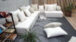 Cream Floor Pillows For Adult, Sectional Foam Couch - Image 2