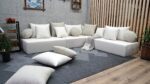 Cream Floor Pillows For Adult, Sectional Foam Couch - Image 7