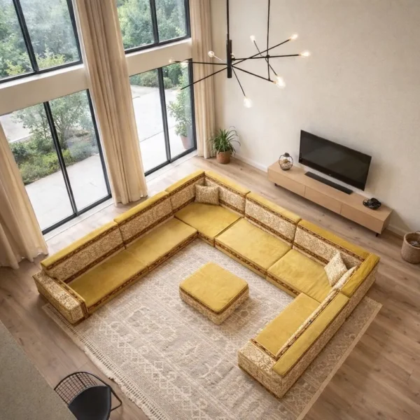 yellow arabic sofa