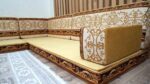yellow velvet arabic sofa