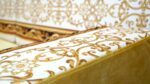 yellow velvet arabic sofa
