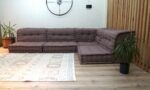 Modular Reversible Floor Sectional Sofa Taupe Color - Image 5