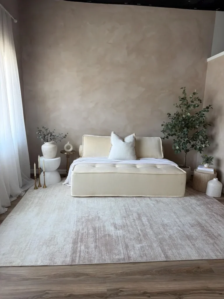 Oversized Floor Cushion, Beige Floor Sitting Sofa photo review