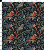 3D Bird and Leaf Motif Upholstery Colorful Fabric Model - Image 4